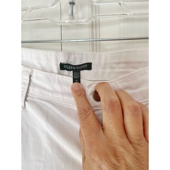Eileen Fisher Organic Cotton Spandex Denim Stretch High Rise Straight Fit Jean - Picture 12 of 14